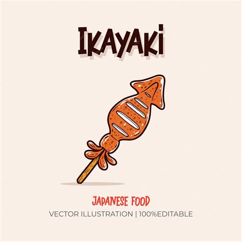 Premium Vector | Ikayaki Japanese food vector illustration