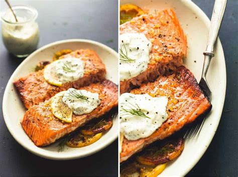 Baked Salmon With Creamy Lemon Dill Sauce Creme De La Crumb