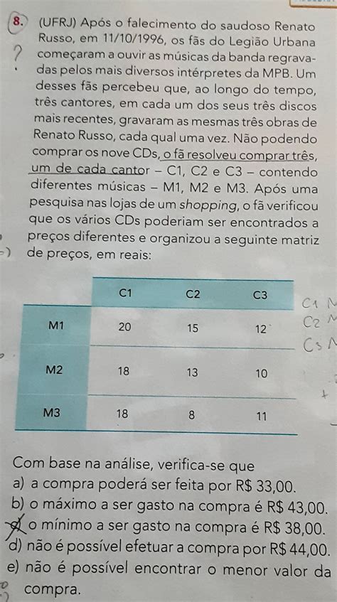 Não entendi como resolver essa questão de matrizesgabarito Explicaê