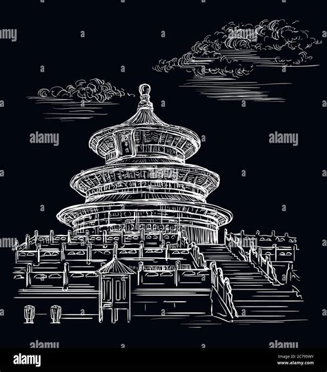 Ilustraci N Vectorial Templo Del Cielo En Beijing S Mbolo De China