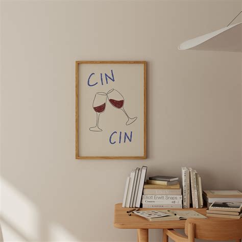 Cin Cin Wine Poster Cheers Print Wine Print Housewarming - Etsy