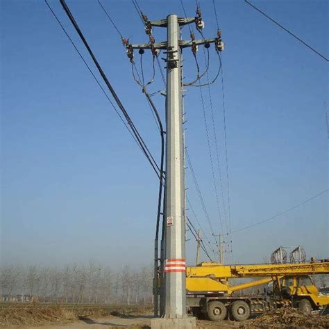 M High Tension Electric Transmission Line Galvanized Steel Pole