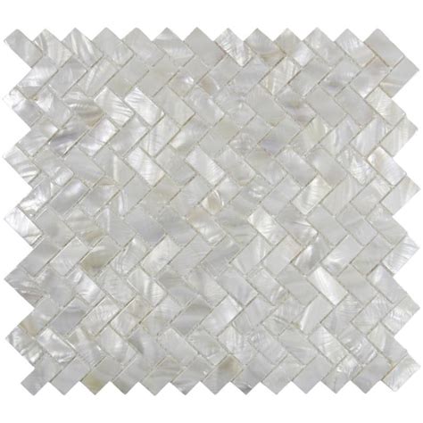 Hand Made Mother Of Pearl Tile White Herringbone Use For Mosaics