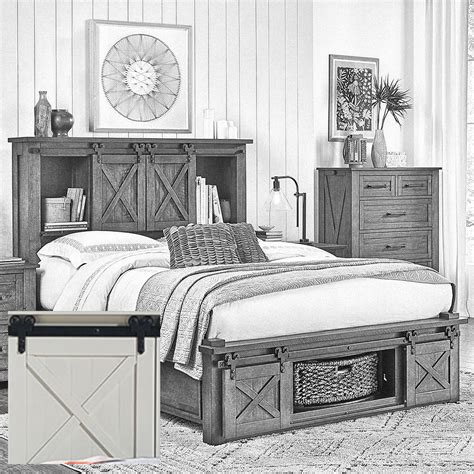 A-America Sun Valley WT Cal King Storage Headboard W/ Rotating Storage ...