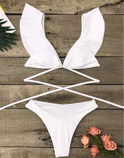 Amazon Bikini Swimsuits For Women Printing Cross Two Pieces Bathing Suits Padded High Cut