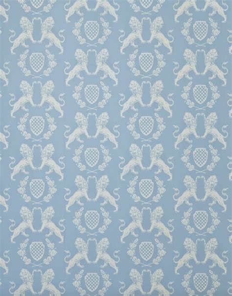 Heraldic Lion Wedgewood Blue Wallpaper Shop Wedgewood Blue Home Decor