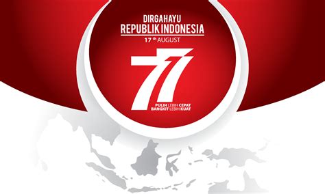 Indonesia Independence Day 17 August Concept Illustration 77 Years