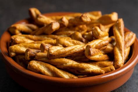 Premium Photo Salted Pretzel Sticks Salted Crackers In A Bowl