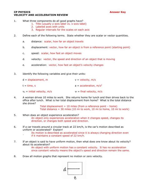 Accelerated Math Answers Key Acceleration Problems Worksheet