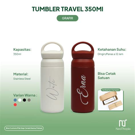 Jual Custom Tumbler Travel Ml Cetak Grafir Nama Logo Karakter