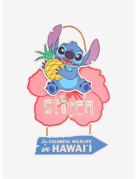 Disney Lilo & Stitch Floral Hawaii Wildlife Hanging Wall Sign | BoxLunch