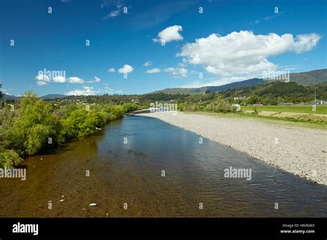 Hutt River Upper Hutt Wellington North Island New Zealand Stock