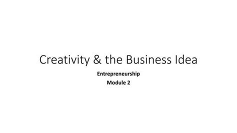 Business Idea Generation Method Ppt