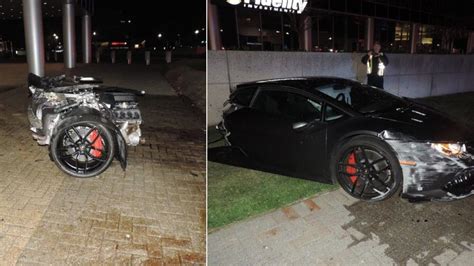 Lamborghini Huracán Hits Concrete Pole So Hard It Splits In Half