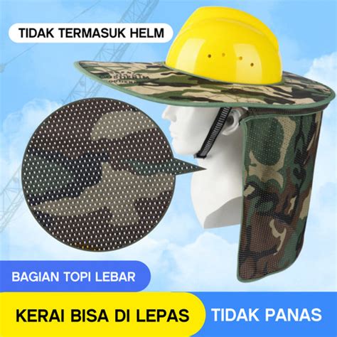 Jual Topi Sunbrim Outdoor Penutup Helm Proyek Pelindung Matahari Sinar