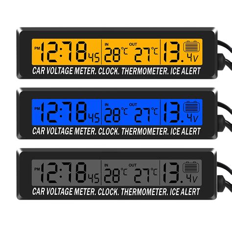 Horloge Et Calendrier Multifonctions Pour Voiture Thermom Tre Affichage