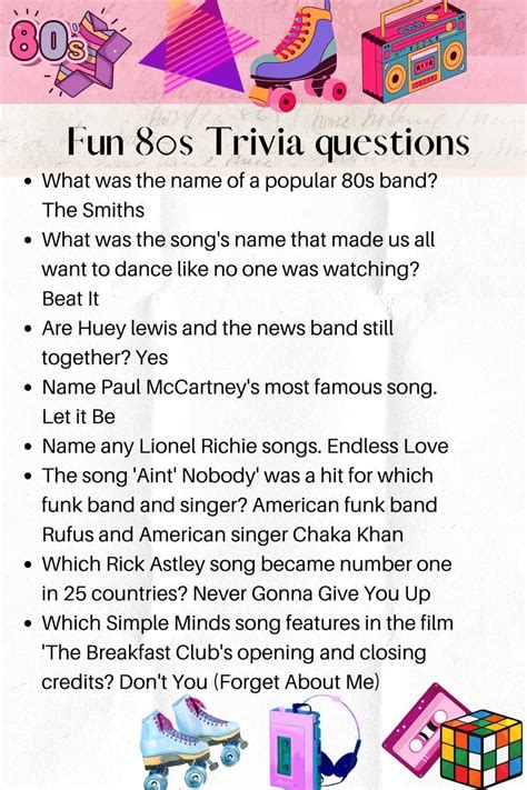 55+ Fun 80s Trivia Questions With Answers - Kids n Clicks