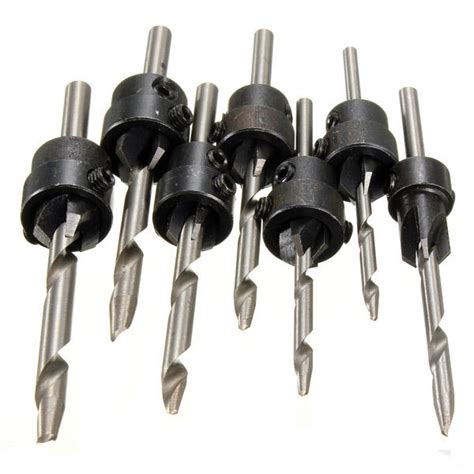 7pcs Carpentry Countersink Drill Bit Set 5 12 Woodworking Tools Sale