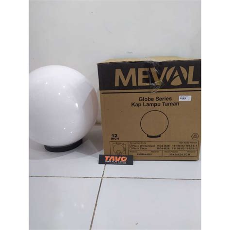 Jual Kap Lampu Taman MEVAL Bulat Plain White Putih Susu Diameter 30