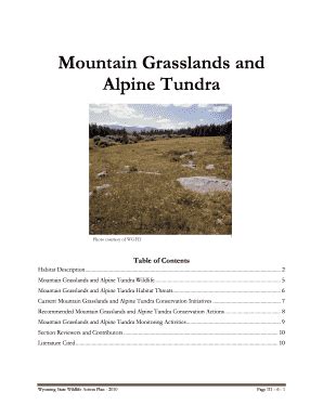 Fillable Online Wgfd Wyo Mountain Grasslands And Alpine Tundra