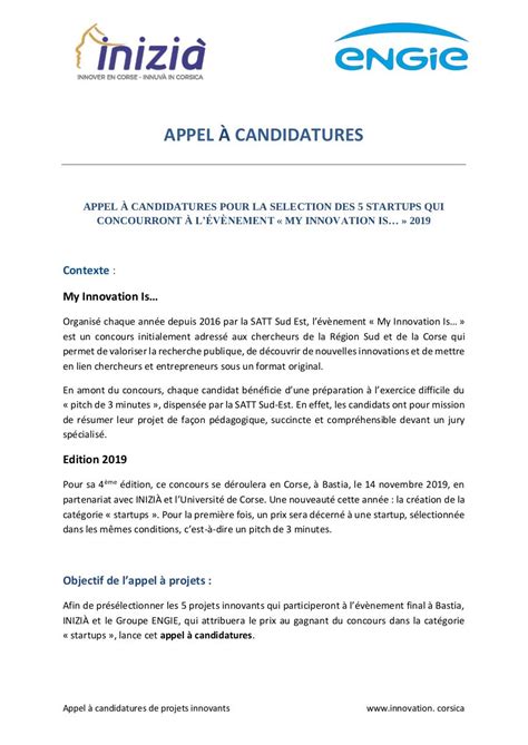 Modèle De Lettre Réponse Appel À Projet