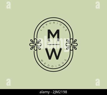 Initial Letter Mw Logo Hand Drawn Signature Style Logo Simple