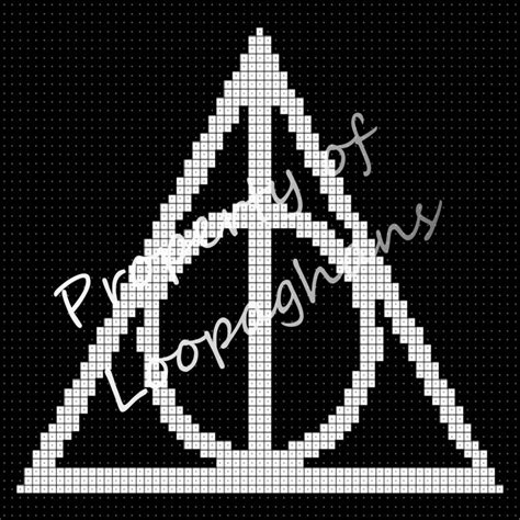 Harry Potter Deathly Hallows Crochet Pattern Pillow Graph Loopaghans