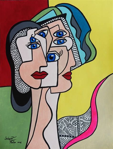 Portrait Cubiste Painting By Laurent Folco Artmajeur By Yourart