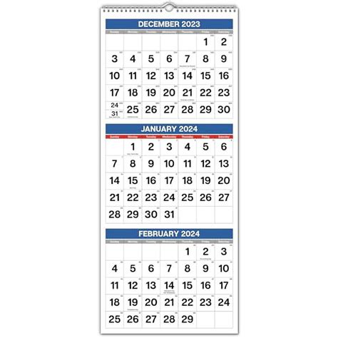 Dunwell Three Month View Calendar 2024 Use To December 2024 3 Month