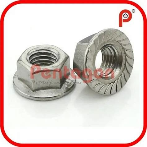 Hexagonal Stainless Steel Flange Nut Size M M M M M M At Rs