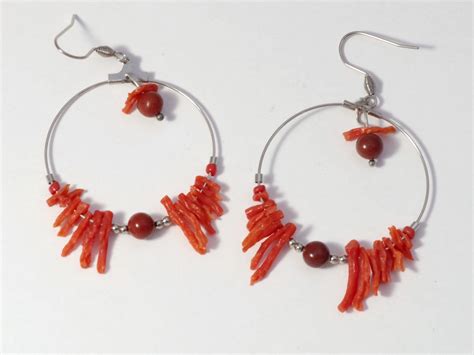 Boucles D Oreilles Coraline Branches De Corail Ancien Haliotis Cr Ations