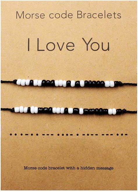 Amazon QianCraftKits I Love You Morse Code Bracelet Couples