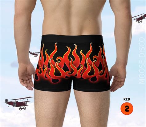 Mens Blue Flames Boxer Briefs Racing Flames Boxers Blue Fire Etsy