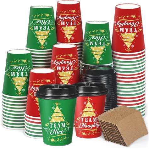 Amazon Layhit 100 Set Ugly Sweater Insulated Coffee Paper Cups