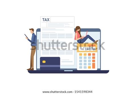 Online Refund Tax Payment Filling Tax Stock Vector Royalty Free