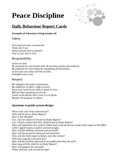 Calvin Wont Sit Down The Daily Behavior Report Card Eric Doc