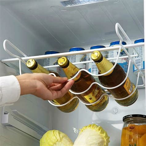 Fridge Organizer Kitchen Storage Rack Shelf Refrigerator Beer Bottle