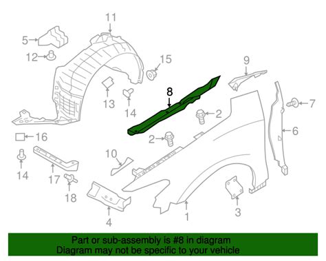 2016 2020 Nissan Maxima Upper Seal Driver S Side LH 63821 4RA0A