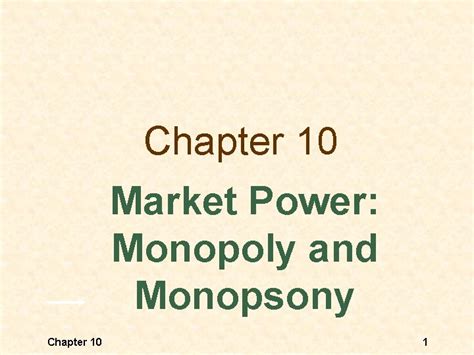 Chapter 10 Market Power Monopoly And Monopsony Chapter