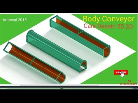 Body Conveyor Cara Desain D D Autocad Youtube