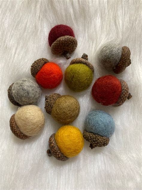 Felt Acorns Felt Ball Acorns Fall Decorations Tiered Tray Etsy