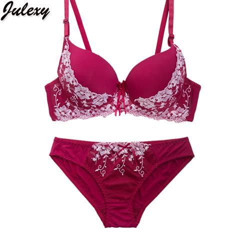 Julexy Luxurious Embroidery Bcd Large Cup Plus Size Women Bra Set 36 38