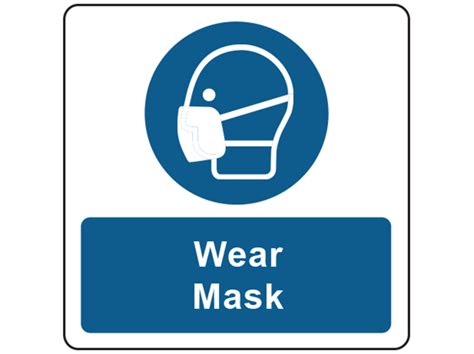 Wear Mask Symbol And Text Safety Label Rlm08 Label Source