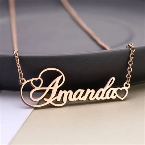 Collar Con Nombre Personalizado Para Mujer Y Ni A Joyer A De Acero