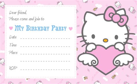 Hello Kitty Printable Birthday Invitations Template | FREE Invitation ...