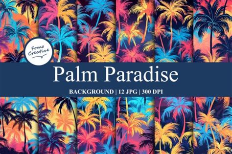 Palm Paradise Background Graphic By Fomo Creative · Creative Fabrica