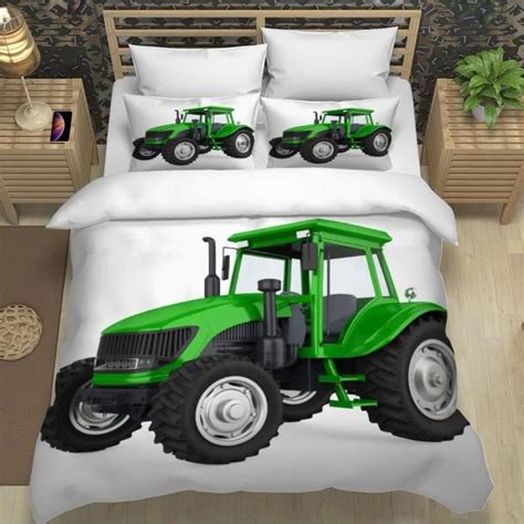 Housse De Couette 220X240 Tracteur 3D Motif 3 Pièces Dessin Animé