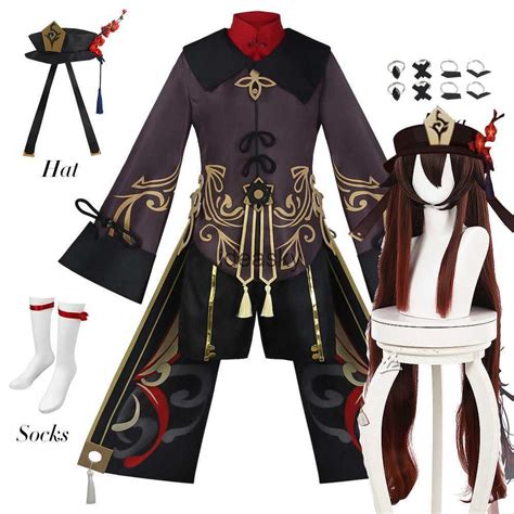 Game Anime Genshin Impact Hutao Hu Tao Cosplay Costume Chinese Style