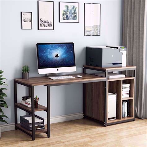 Tribesigns Computer Desk With Storage Shelf Inch Home Office Desk