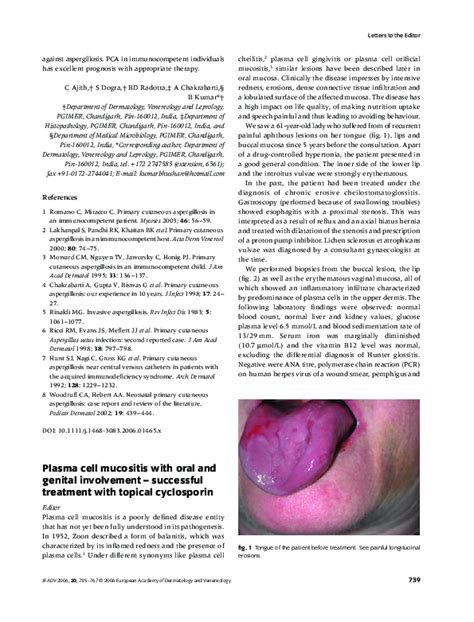 Pdf Plasma Cell Mucositis With Oral And Genital Involvement